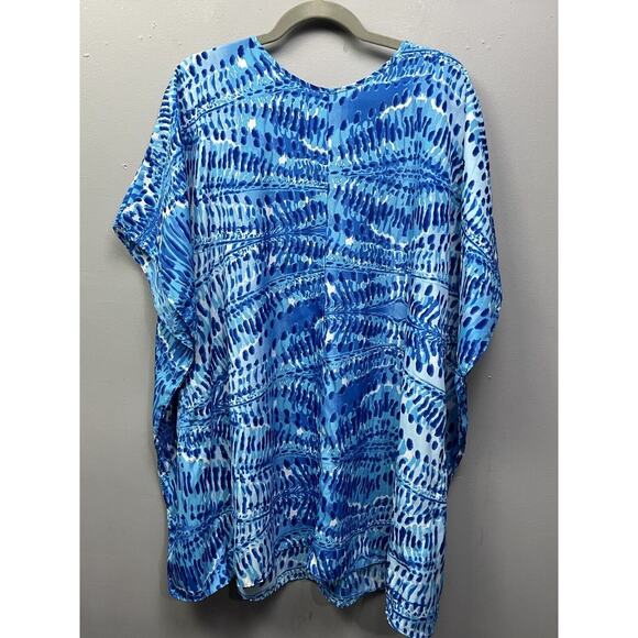 Mark by Avon Swim Cover Womens‎ Large blue watercolor crochet accents - Picture 2 of 6